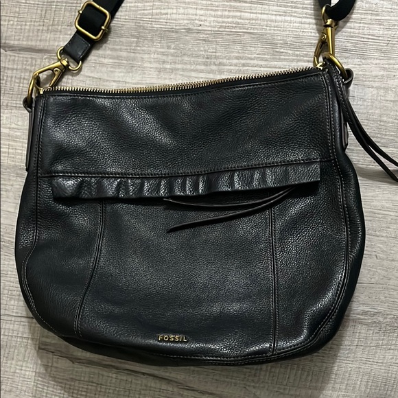 Fossil Black Leather hobo - Picture 1 of 12